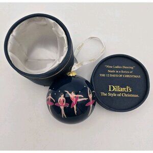 2015 Dillards Nine Ladies Dancing Hand Painted Ornament 3 1/4 Inch Christmas 12‎